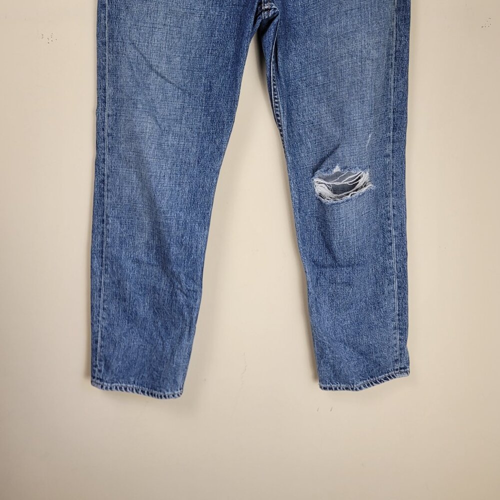 GRLFRND Helena High Rise Straight Jeans Womens Size 28 Distressed Blue Denim - Picture 6 of 13